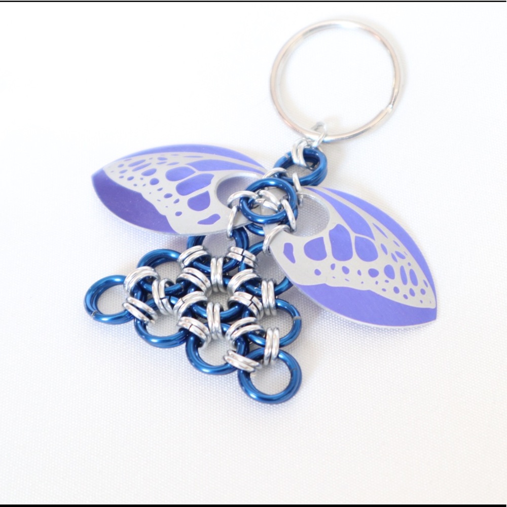 Angel keychain dark blue